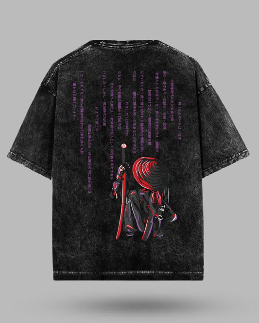 Ronin Code Acid Wash Oversized T-Shirt – Samurai Edition ⚔️🖤