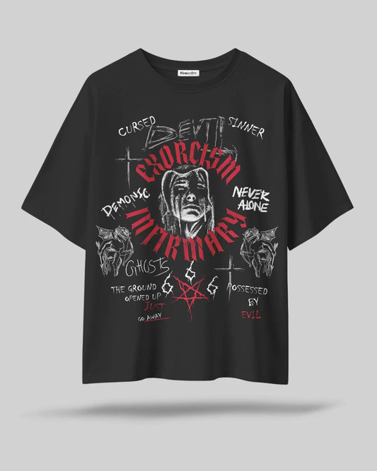 Samurai Shadow Acid Wash Oversized T-Shirt – Dark Aesthetic ⚔️🖤🌑