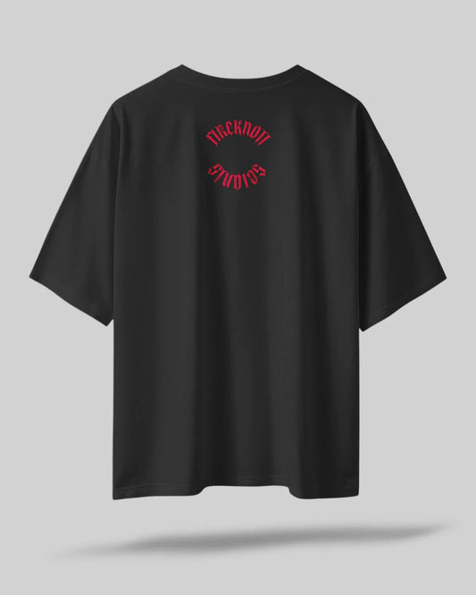 Samurai Shadow Acid Wash Oversized T-Shirt – Dark Aesthetic ⚔️🖤🌑