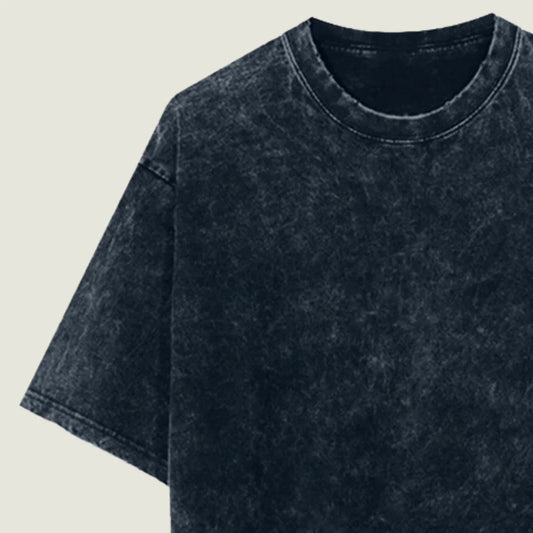 Oversized Acid Wash Navy Cotton T-Shirt 💙✨